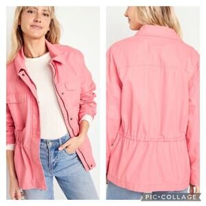 Old Navy Pink Cinched Waist Utility Jacket NEW Size Medium